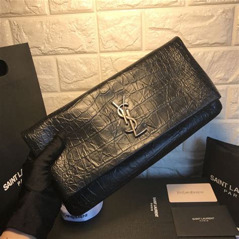 women's ysl clutch|ysl crocodile clutch.